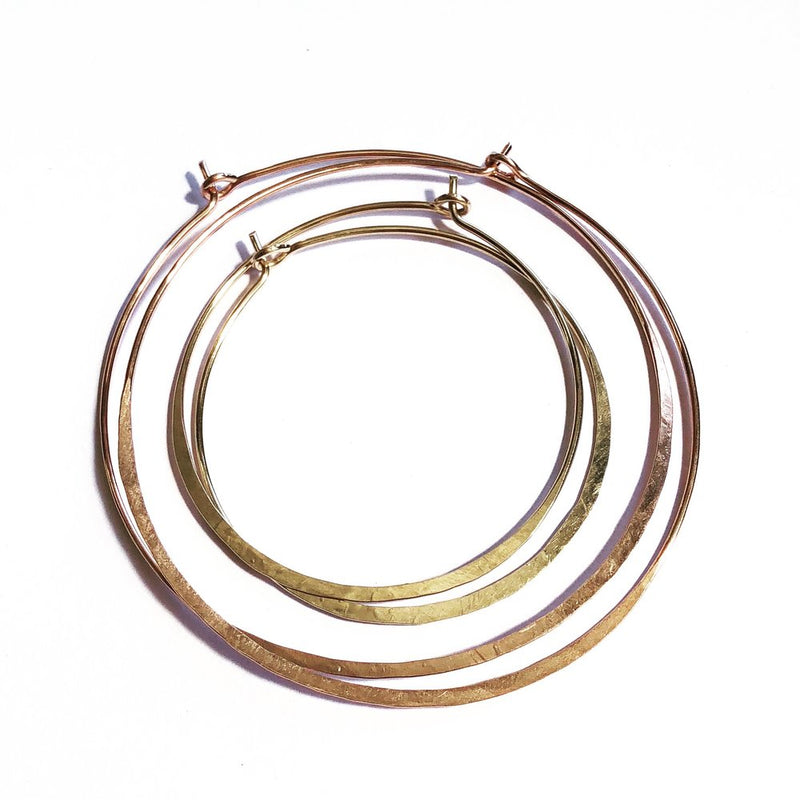 Ritu hoops Med and Lg Agapantha jewelry 14k rose gold fill hammered hoop earrings.JPG