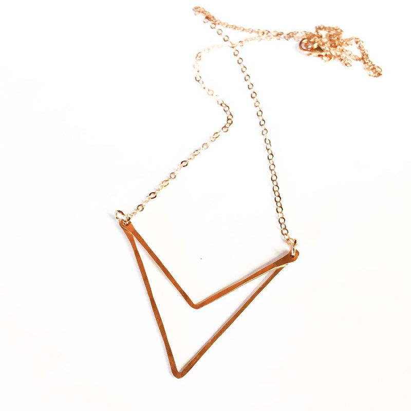 Sari Rose Gold Fill triangle necklace Agapantha Jewelry.JPG