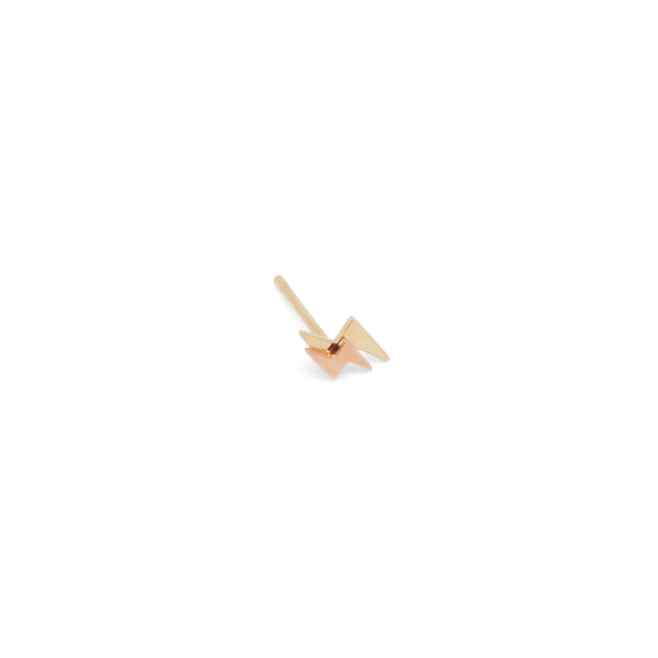 14k Double Lightning Bolt Stud
