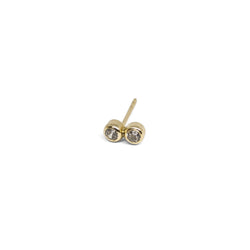 14k Bezel CZ Stud