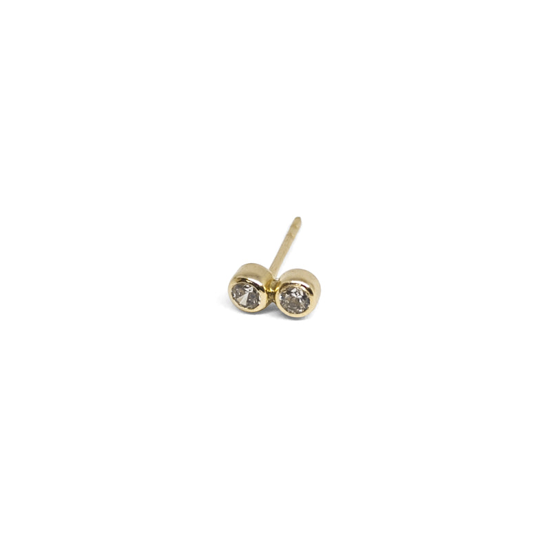 14k Bezel CZ Stud