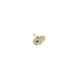 14k Enameled Hamsa Hand Stud