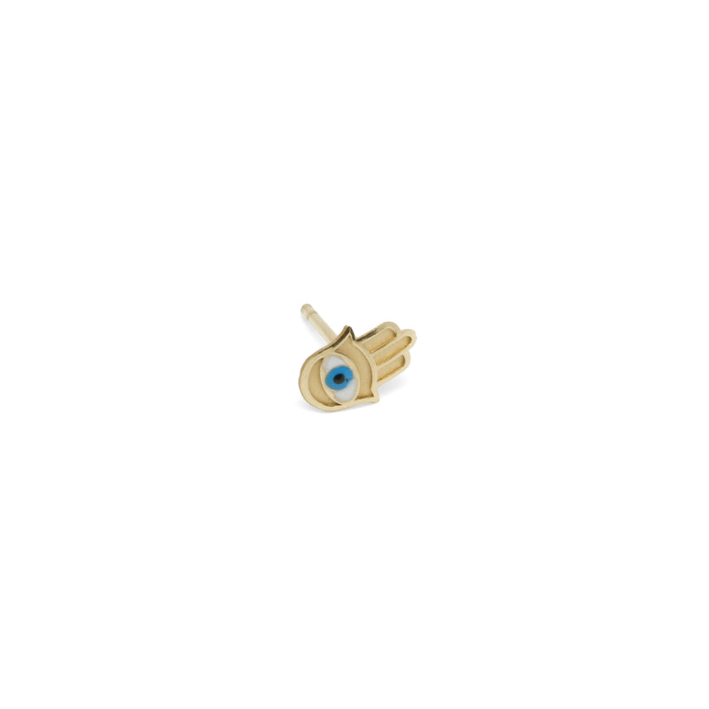 14k Enameled Hamsa Hand Stud