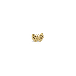 14k Flat Matte Butterfly Stud