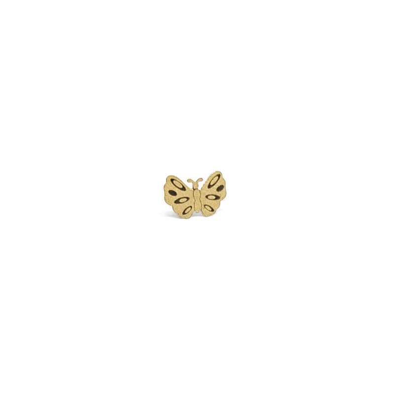 14k Flat Matte Butterfly Stud