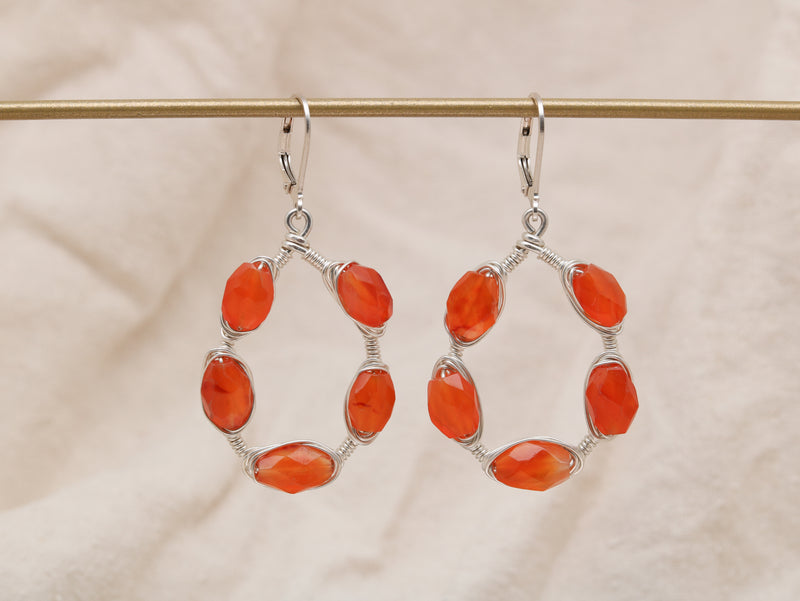 Julie Wrapped Gemstone Hoops