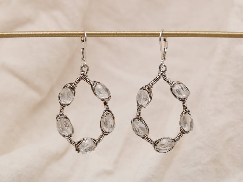 Julie Wrapped Gemstone Hoops
