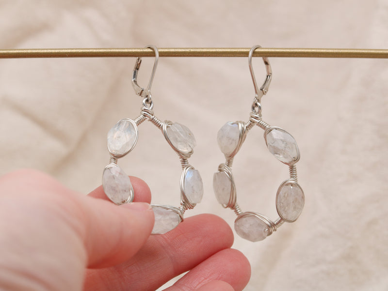 Julie Wrapped Gemstone Hoops