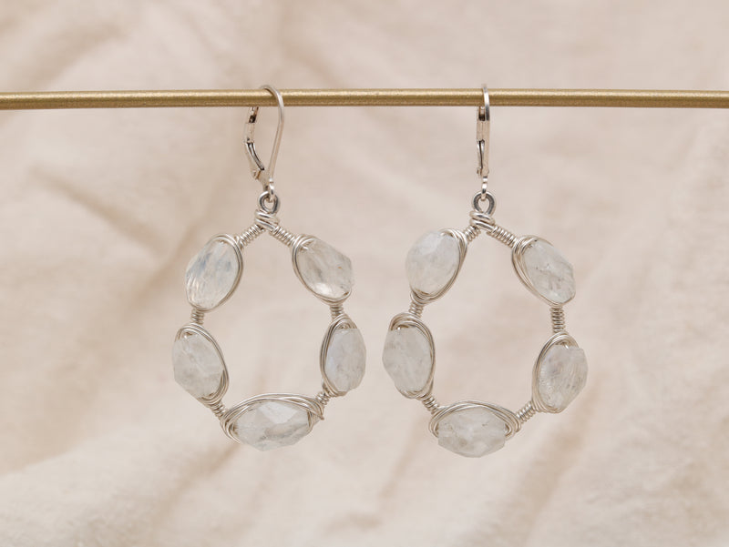 Julie Wrapped Gemstone Hoops