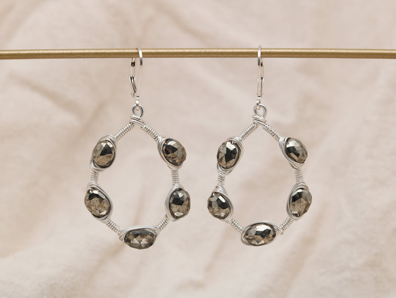Julie Wrapped Gemstone Hoops