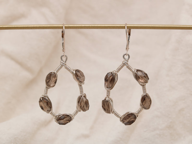 Julie Wrapped Gemstone Hoops