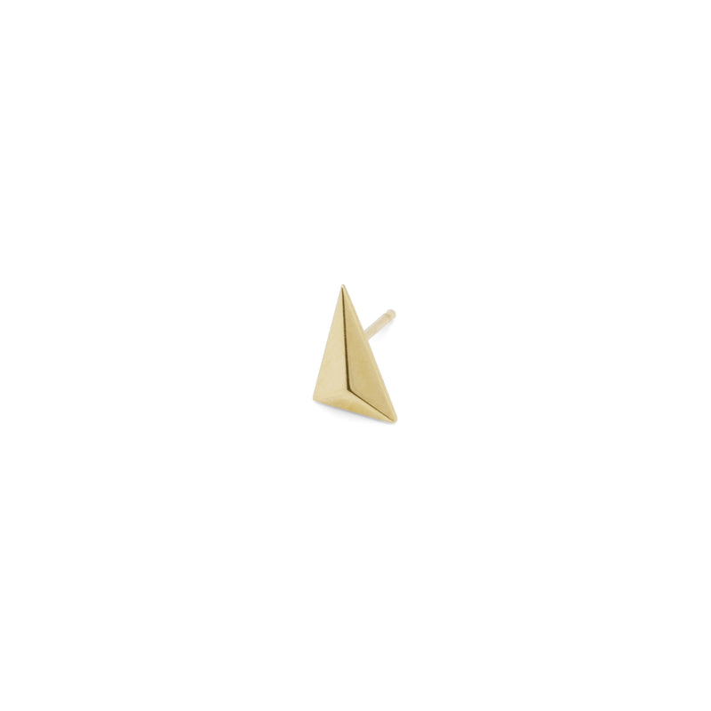 14k Faceted Triangle Stud