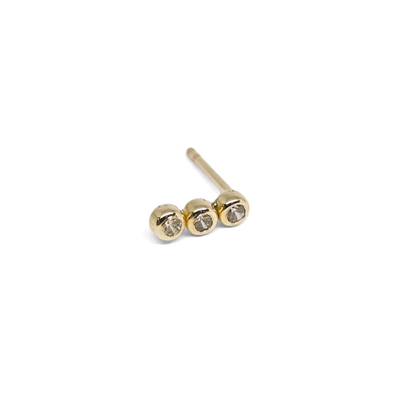 14k Bezel CZ Stud