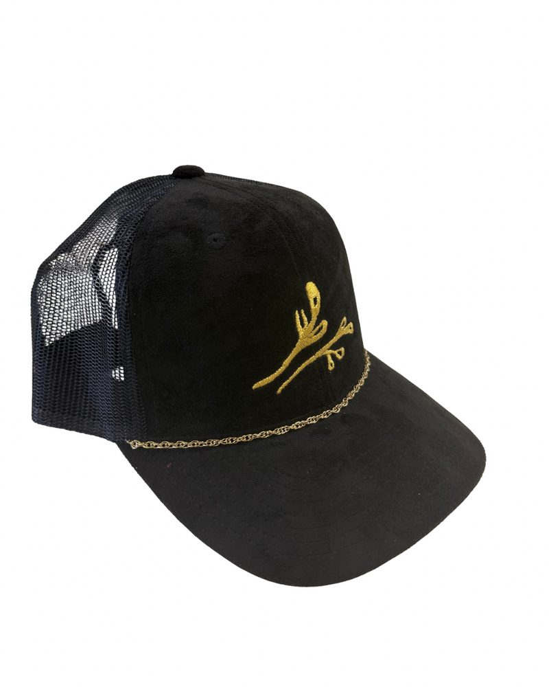 Agapantha Faux Suede Trucker Hat