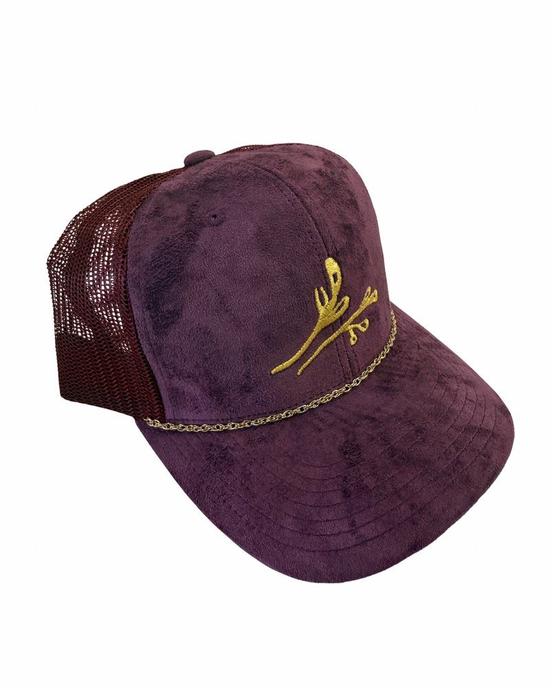 Agapantha Faux Suede Trucker Hat