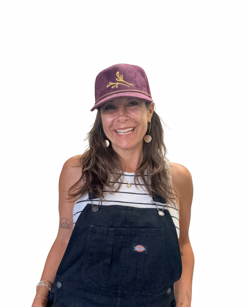 Agapantha Faux Suede Trucker Hat