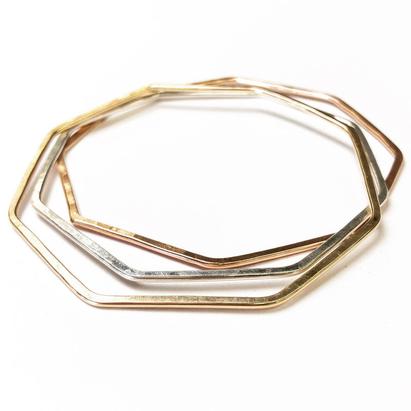 Nash Octagon bangle bracelets agapantha jewelry 14k gold fill sterling silver rose.JPG