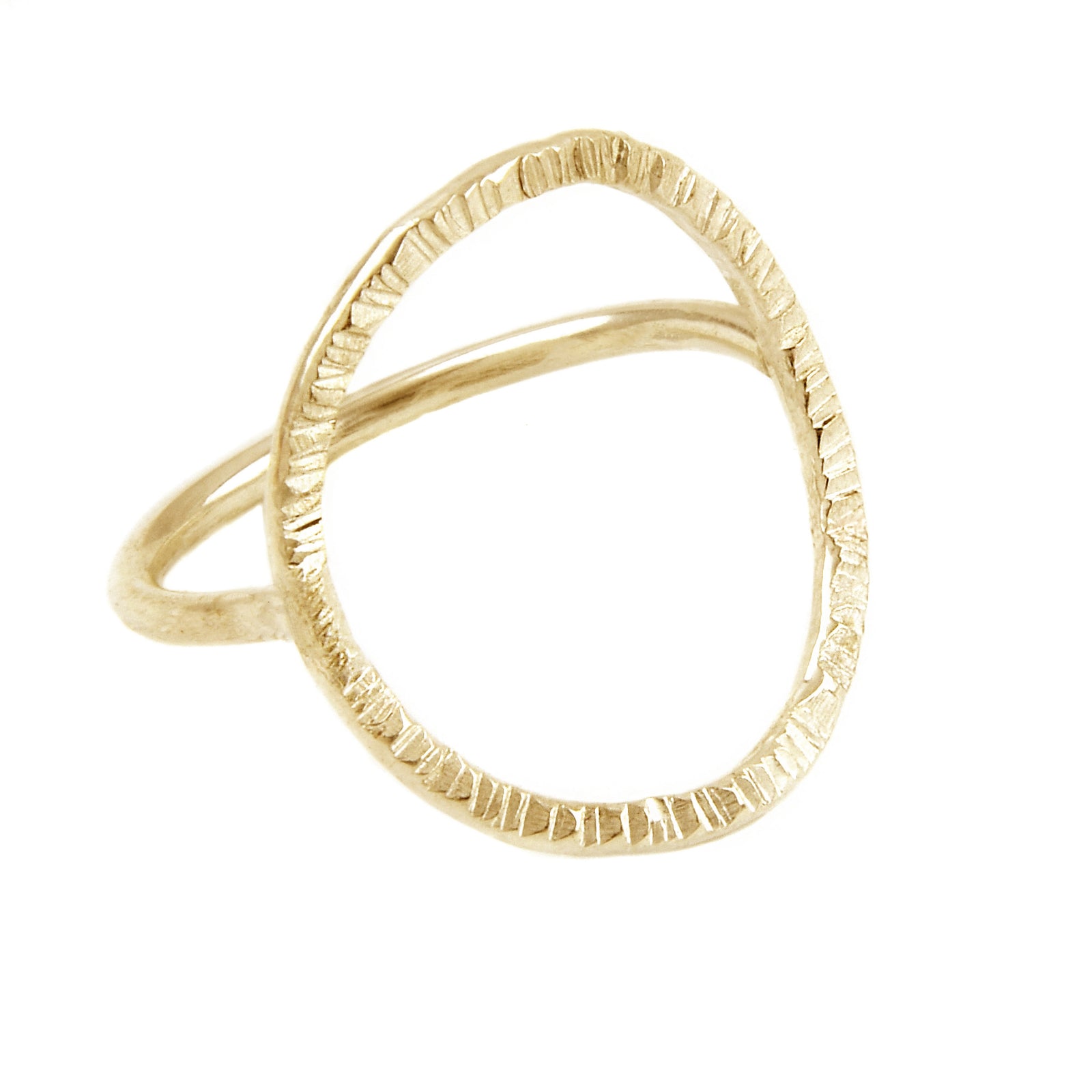 Anita Ring – Bold Hammer Textured 14k Gold Circle Ring | Agapantha