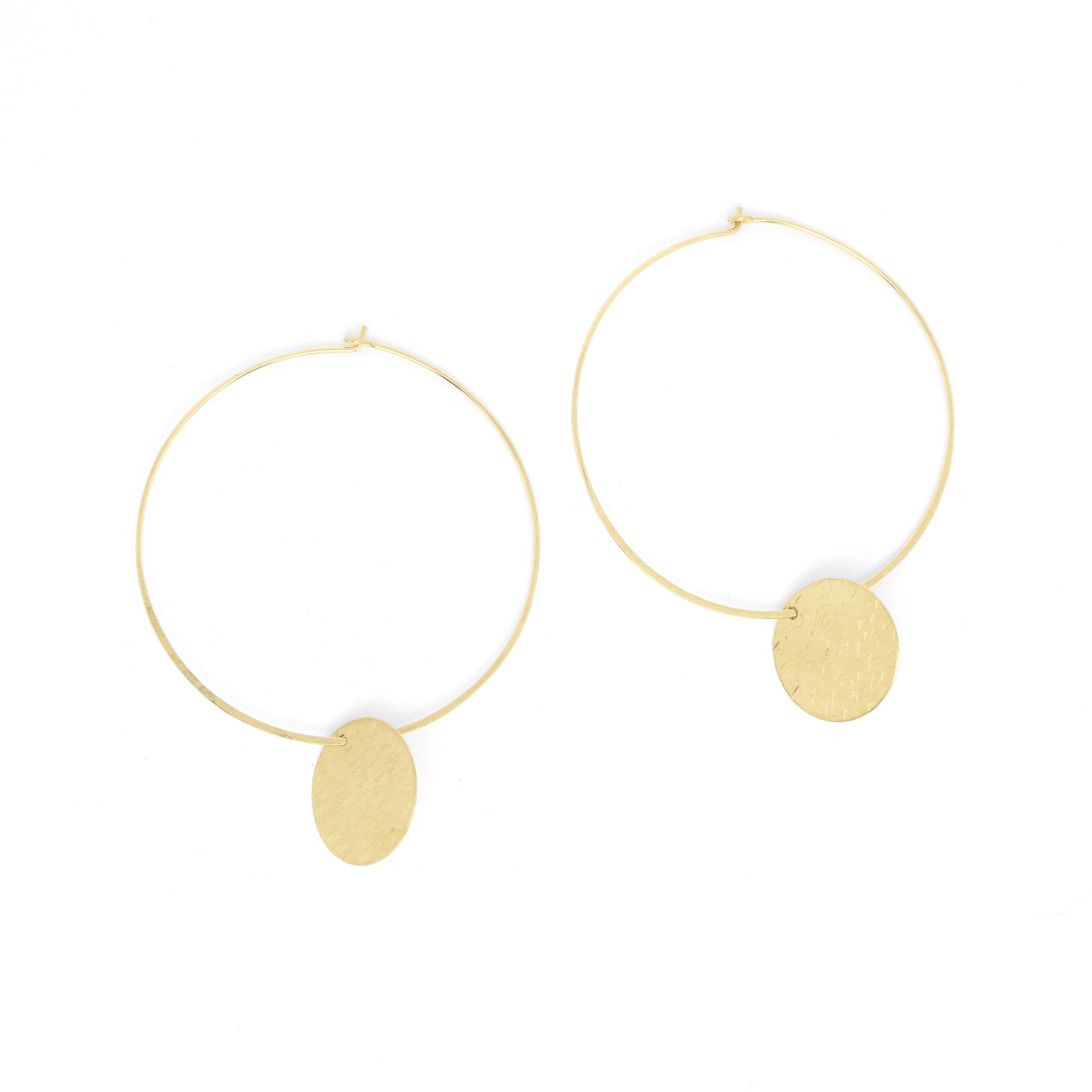 Cassidy Hoops – 2-in-1 Hammered Disc & Hoop Earrings | Agapantha
