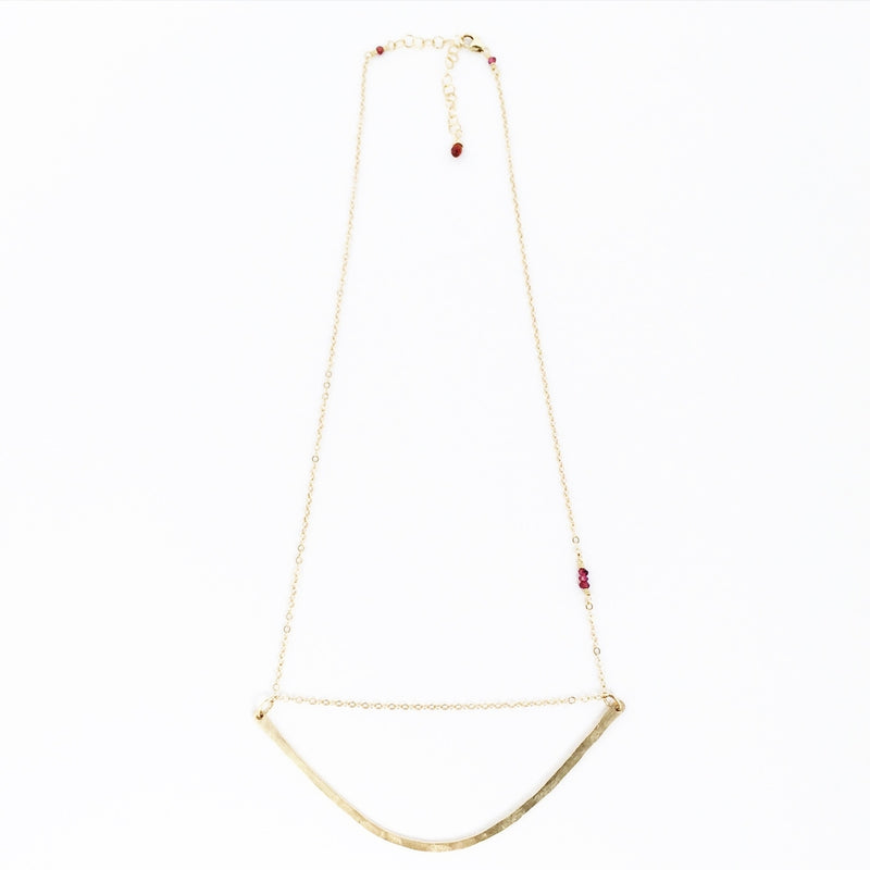 Samantha arc necklace short version white background agapantha jewelry 14k gold fill.JPG