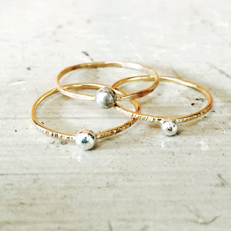 Dot dot dot gold textured ring trio agapantha jewelry.JPG